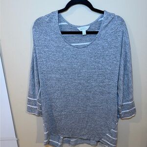 Market & Spruce Heather Gray Hoodie with White Accents